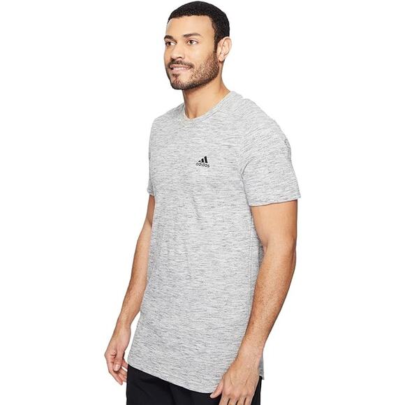 Adidas Pique T-Shirt Tee Gray Midweight Short Sleeve Active Size Mens Small Crew - Picture 2 of 9